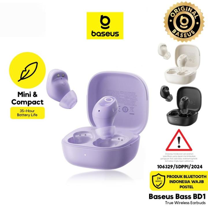 Baseus BD1 Headset Bean-shaped Bluetooth Earbuds Baseus TWS True Wireless  IP55 Lazada Indonesia