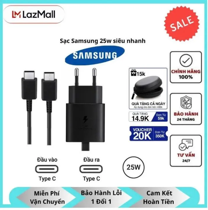 Bộ Sạc Nhanh Samsung 25W Chính Hãng – Sạc Siêu Tốc PD, Cổng Type-C ...