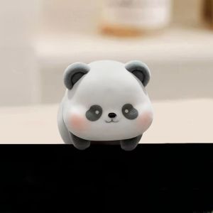 ZSDN MALL Flocking Computer Monitor Decoration Desk Ornament Panda Dog Screen Animal Model Dashboard Cartoon Center Console Doll Monitor Screen