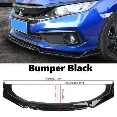 Toyota Altis 2014-2018 Front Bumper Rear Spoiler Diffuser Lip Wrap Angle SplittersBlack & Carbon Color