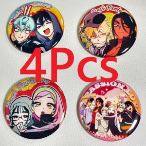 4Pcs/Set Korean Manga Third Anniversary Cafe Theme Alien Stage Mizi Sua Ivan Till Hyuna Luka 58mm badge Brooch Pin Cosplay Badge Decoration Birthday Gift