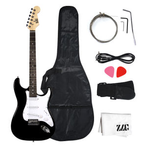 กีต้าร์ ZLG ST กีตาร์ไฟฟ้า 6 สาย ชุด Alnico สีดำใส รับสินค้าจัดส่งรวดเร็ว