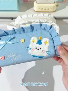 CuddleCove Large Capacity Pencil Case Cute Lace Pencil Box Handheld Multi-Functional Student Stationery Bag
