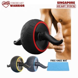 【Fireheart Warrior】 Automatic Rebound Ab Roller with Knee Mat | Wide Wheel Core Training for Home Workouts