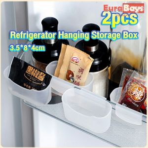 E.B. Hanging Storage Box Refrigerator Multi Function Hanging Translucent Seasoning Bag Storage Box 2Pcs