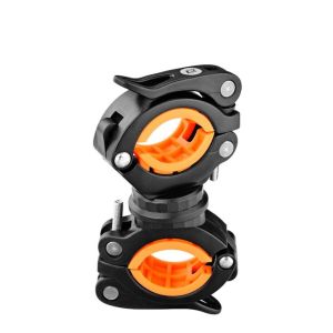 ROCKBROS Cycling Bicycle Rotating Light Double Holder LED Front Flashlight Lamp Pump Handlebar Holder Bicycle Accessories