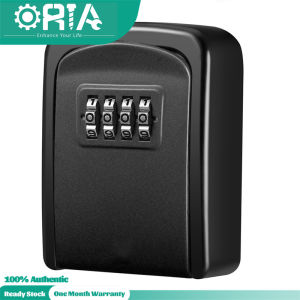 ORIA Key Lock Box 4 Digit Combination Key Storage Lock Box Wall Mounted Key Safe Box 5 Keys Capacity Weatherproof for Indoor Outdoor 3.66 inch (Ready Stock)