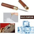 Stainless Steel Ice Pick with Wooden Handle and Sheath Kitchen Ice Speak Knife Ice Breaker Tool For Ice Heavy Duty. 