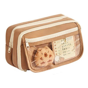 9-Layer Capybara Pencil Case Canvas Cartoon Pen Pouch Large Capacity Capybara Stationery Holder Bag for Kids Stationery
