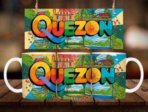 QUEZON COLORFUL MUG DESIGN * 1 PC MUG WITH BOX * 11oz with BOX SOUVENIR MUG