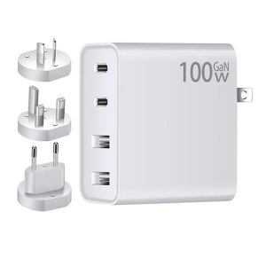 100W GaN Charger Convertible Plug Folding Pin QC3.0 USB-A Dual Type C PD Fast Charging Adapter for Notebook Mobile Phone Tablet2026