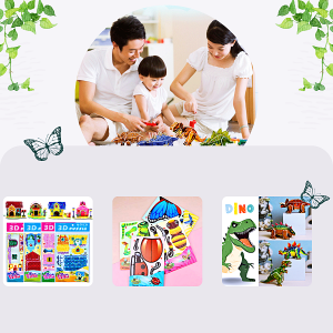 จิ๊กซอว์กระดาษ จิ๊กซอว์สามมิติ โมเดล 3มิติ รูปแมลง ไดโนเสาร์ ของเล่น เสริมการเรียนรู้
