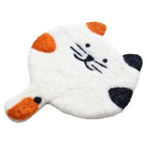 Elegant Cats Face Coaster Thick Wool Felt Materials With Heat Insulation Works As Table Mats Or Decorative Accent
