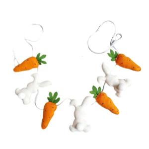 Rabbit Carrot Hanging Ornament Wall Hanging Decoration for Spring Holiday Celebration Kids Room Door Wall Window Display