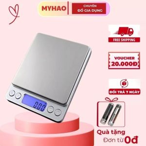 Cân Tiểu Ly Điện Tử Nhà Bếp Mini Platform Định Lượng 0.1g-3kg(Tặng 2 Khay) Cân I2000 Cân Thực Phẩm Dược Liệu Tiện Lợi