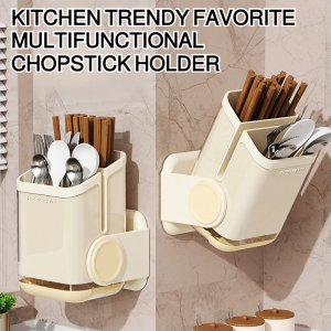 Chopstick Organizer Multifunction Cutlery Rack Detachable Wall-mounted Rotatable Beautiful and Practical
