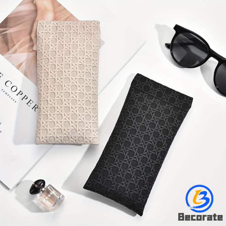 BECORATE Travel Eyeglasses Pouch Eyewear Accessories Soft PU Leather  Glasses Bag Cases Storage Bags Waterproof Sunglasses Case