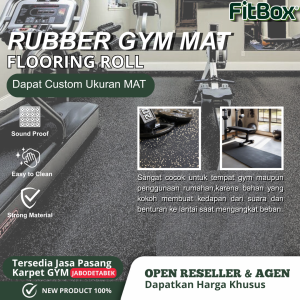 Karpet Alas Ruangan Gym Rubber GYM MAT & Alas Alat Fitness per Meter (Flooring Roll) - Fitbox