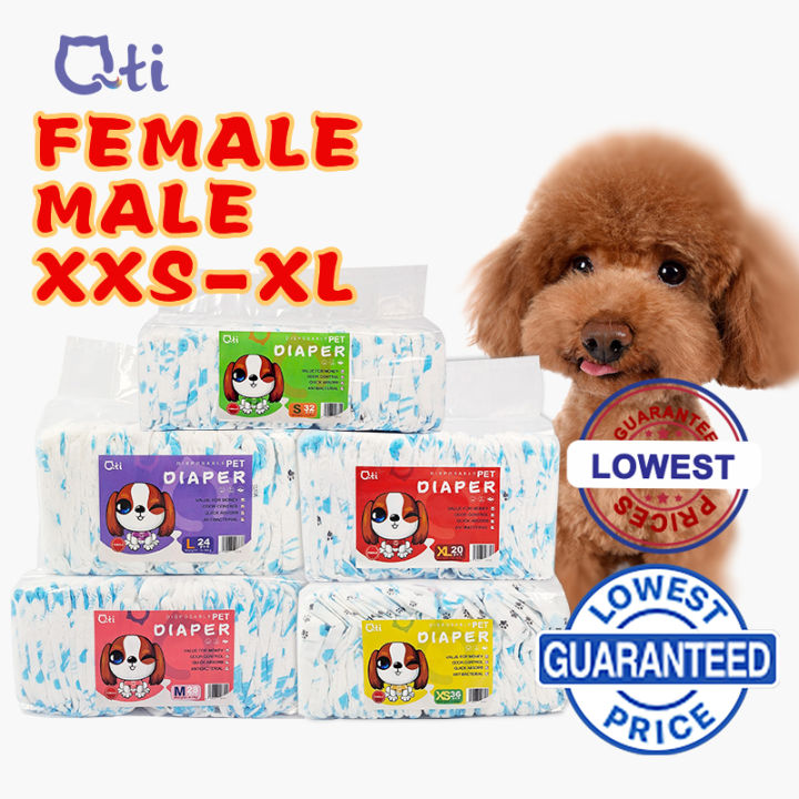 Qti Korean Dog Diaper Pet Diaper XXSXL Female Male Disposable Dog