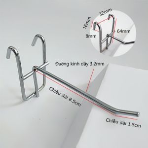 Móc lưới treo phụ kiện thép không gỉ Tay cài lưới treo phụ kiện cho cửa hàng siêu thị-HAUSE