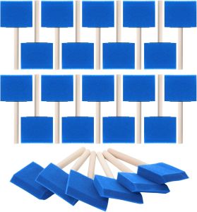 Bates- Foam Paint Brushes 2 Inch 16 Pack Wooden Handle