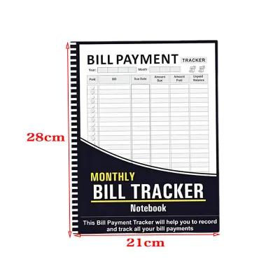 Monthly Bill Payment Organizer Budgeting Financial Log Book 28x22.5cm Large Bill Tracker Notebook