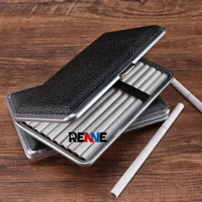 RENNE Kotak Penyimpanan Rokok Kapasitas bahan kulit Untuk ukuran panjang