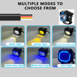 6 modes Motorcycle spotlights high-powered LED headlights Mini Angel Eye Bulbs Super Bright auxiliary lights high low beam