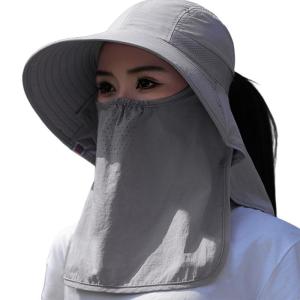 Phụ Nữ 2in 1 Mũ che nắng Rộng Brims Mũ che nắng Thoáng Khí Khuôn Mặt Bao Gồm Hat Với Neckcover Cho cắm trại ngoài trời Và Câu Cá