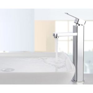 Vòi rửa mặt  lavabo nóng lạnh cao cấp  thép không gỉ kiểu dáng vuôngcao 30cm