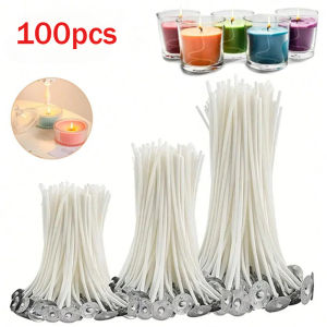 50/100PCS Candle Wicks Smokeless Wax Pure Cotton Core for DIY Candle Making Pre-Waxed Wicks Party Supplies 2.5-20cm