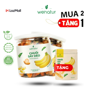 [Mua 1 tặng 1] COMBO 2 Hủ Chuối Sấy Dẻo wenatur 330g (tặng 1 Chuối sấy mè gừng 100g)