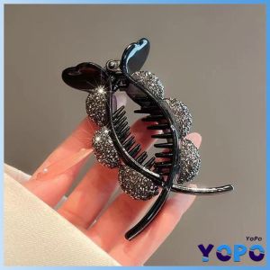 YP Bow Hair Bun Clip Rhinestones Ponytail Hair Clip High End Hairpin
