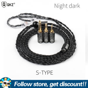 Qkz Q1 Max 16-Strand Dây mạ bạc với 2.5 + 3.5 + 4.4mm phích cắm MMCX/2pin S nối cáp thay thế cho qkz zx3 zxk AK6 Zeus qkz x HBB KZ merga Vader ZS10 Pro 2 Giao Hưởng zsn Pro 2 edx Pro x pr3 edx Lite zat Castor Pro trn Conch MT4 Pro VX Pro + Medusa