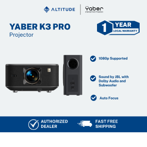 Yaber Entertainment Projector K3 Pro Auto Focus 1080P 1600 ANSI Lumens with JBL Sound Dolby Audio NFC Screen Cast and CoolSwift