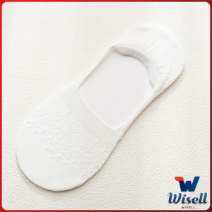 W.EL ถุงเท้าลูกไม้ ถุงเท้าผ้าฝ้าย ด้านล่างซิลิโคนกันลื่น  Lace socks