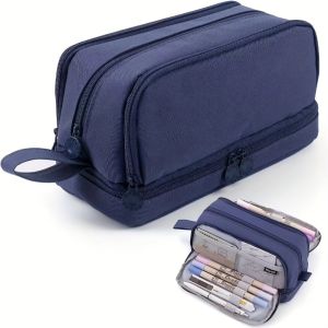 YUDESHUI 3/4 Compartment Pencil Case Large Capacity Multilayers School Student Pencil Cases Simple Pen Divider Stationery Organizer for Office School Supplies