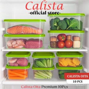 FOOD CONTAINER CALISTA FURANO PUTIH SET ISI 6PCS/ FOOD PREPARATION SET/ FOOD KONTAINER KULKAS SET/ TEMPAT PENYIMPANAN MAKANAN BUAH SAYURAN DIKULKAS SET/ WADAH BOX SAJI MAKANAN SET/ TOPLES PLASTIK KOTAK CALISTA 1 SET