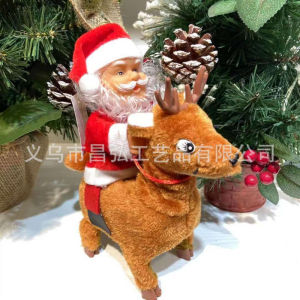 Electronic Santa Doll Toy Santa Claus Singing Dancing Playing Saxophone Christmas Decoration Gifts