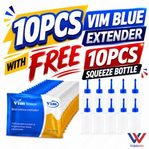 VIM Blue Extender Bundle 10 Sachets with Free 10PCS 100mL Squeeze Bottles for Swine AI