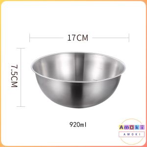 Amoki Mixing Bowl for Baking Stainless Steel Bowl Multifunctional Fruit Salad Bowl With Measurements 1Pcs