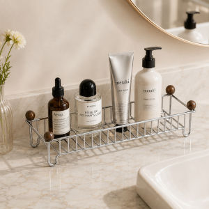 SXH Bathroom shelf no-drill installation countertop drainage rack for toilet washbasin skincare and cosmetics storage DZ