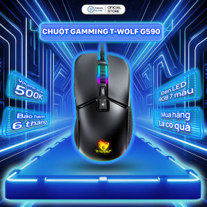 Chuột T-Wolf G590 TechHome - Chuột Gaming Chuyên Nghiệp Đèn RGB Chạy Ngựa Chống Trượt DPI Tùy Chỉnh - DT1013