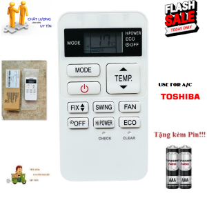 Remote Điều khiển thay thế điều hòa Toshiba NGẮN 2 CHIỀU- Hàng MỚI FULLBOX Tặng kèm Pin!!!