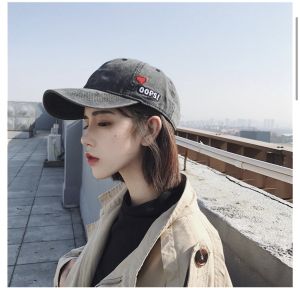[HCM]Nón lưỡi trai denim ulzzang thêu trái tim bên hông / mũ jeans nam nữ phong cách bụi bặm có thể điều chỉnh size - Smice House