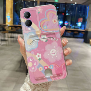 Phone Case Vivo Y19s Y200 Y03t Y28s Y28 4g Y18 Y03 Y100 V30e V30 pro Y27s Y17s Y02t Y36 5g 2024 Hot New Beautiful Cute Smile Pattern with Card Pocket Design Soft Silicone Casing Vivo Y28 4g Y17s Cover Case