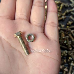 5pcs Baut + Mur Kuning M5x20 K8 Universal / Baut Aki / Baut Visor Serbaguna
