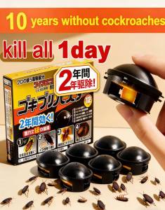 "10 Years Cockroach Control - Kills All Roaches in 1 Day 2-Year Long-Lasting Protection Effective Cockroach Bait Station for Home & Kitchen"