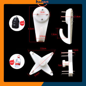 COMBO 4 Đinh Móc Nhựa 4 Chân Đóng Tường Treo Tranh Ảnh Đa Năng Chịu Tải Lớn Tiện Lợi