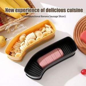 BAGUO(霸果) ปลอดภัยและปลอดภัย เครื่องตัดกล้วย คู่มือการใช้งาน การประหยัดแรงงาน เครื่องตัดแฮมไส้กรอก แบบพกพาได้ เครื่องมือสำหรับหั่น ผักผลไม้กล้วย